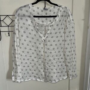 Hunkydory Chic White Patterned Blouse L